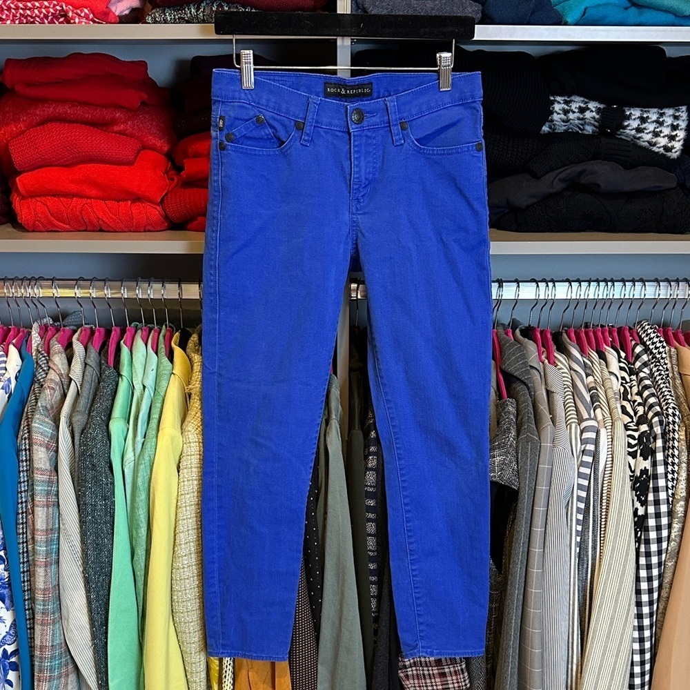 Rock & Republic royal blue 5 pocket jeans size 6